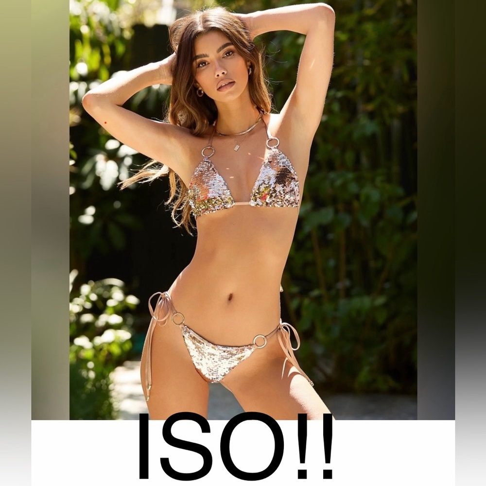 ISO beach bunny gold holographic siren song bikini set SMALL/M